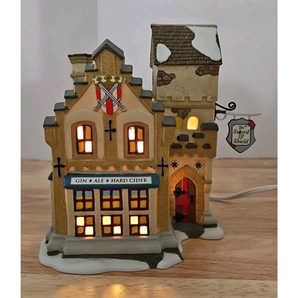 Dept 56 Dickens Village - Gaslight Pubs The Sword & Shield #4044808 Box & Cord